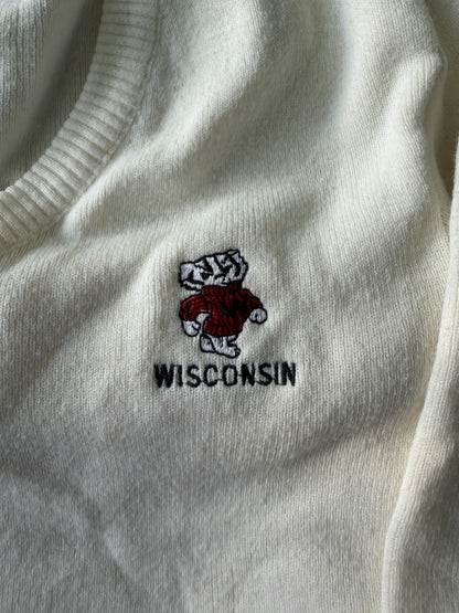 Vintage University Of Wisconsin Champion Pullover Embroidered Sweater Size Small