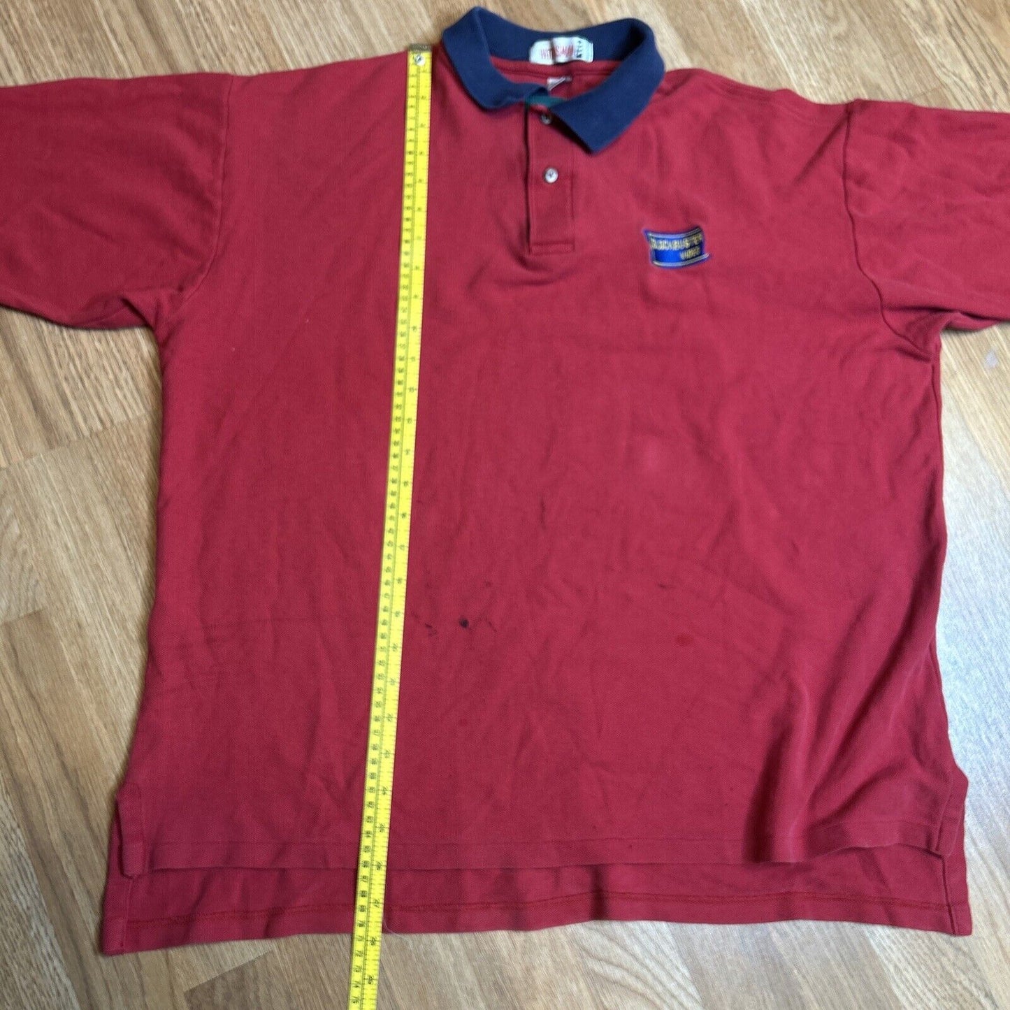 RARE** Vintage Blockbuster Video Polo  XLG Employee Uniform Red Navy