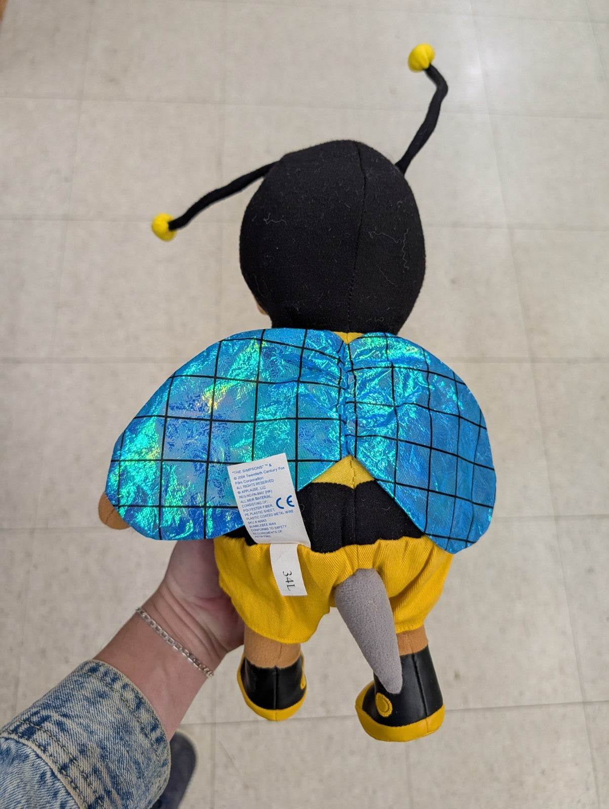 14 Inch Plush Bumblebee Man Doll Toy With Tags Applause 2004 The Simpsons