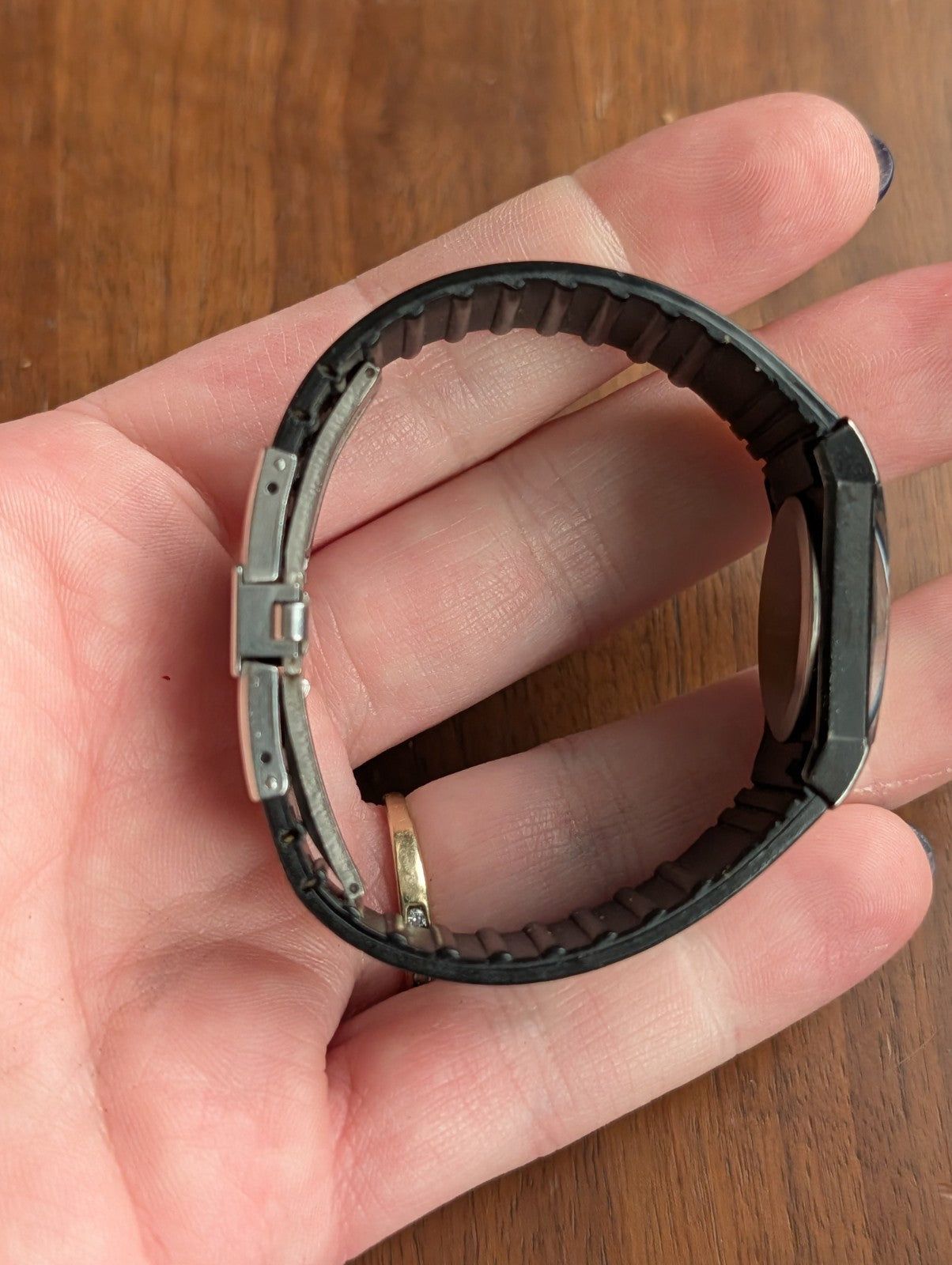Jacob Jensen 510 Steel Titanium Rectangle Quartz Watch AS IS New Battery 