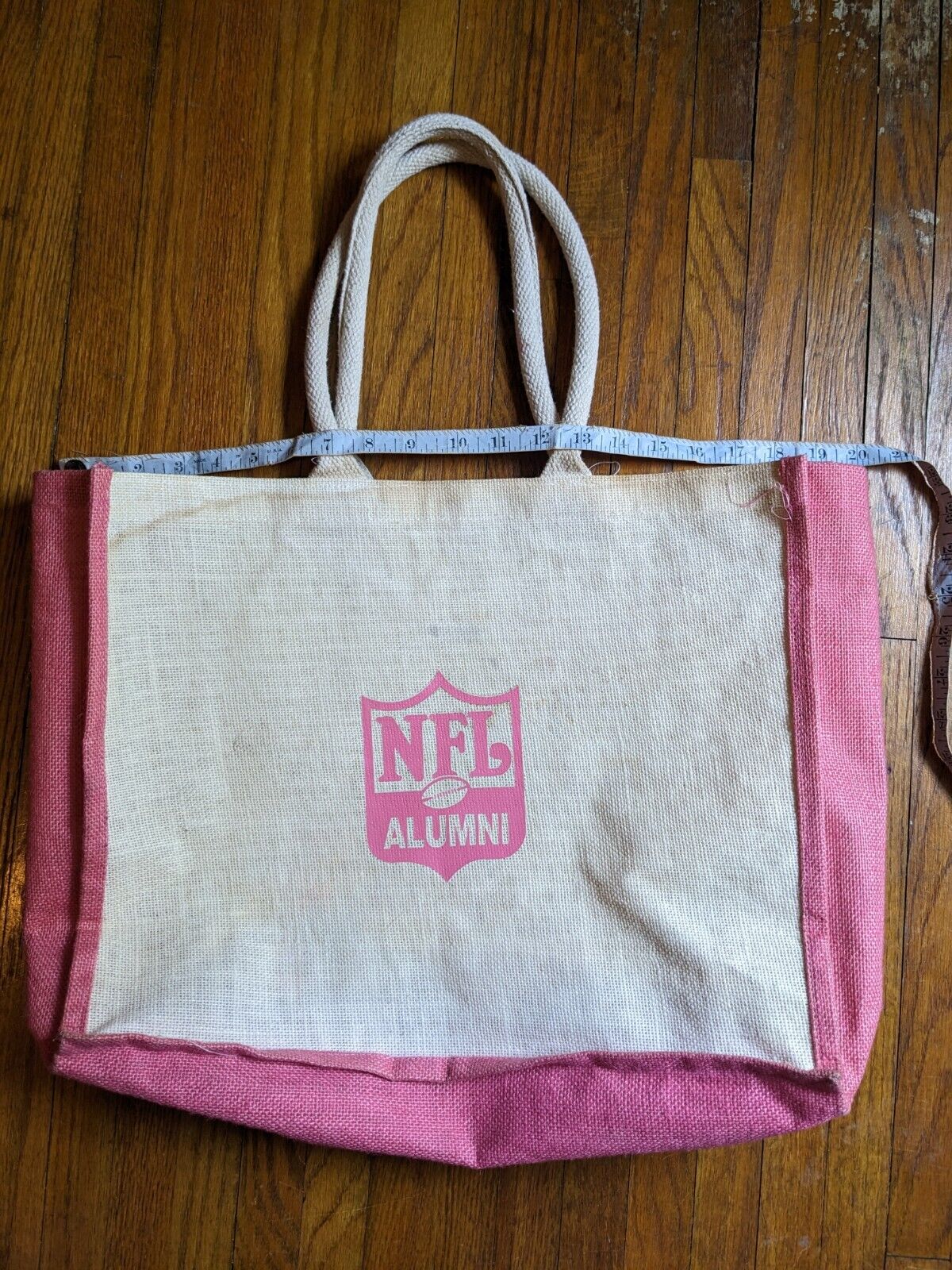 NFL Alumni Pink Tote Beach Bag As Is 