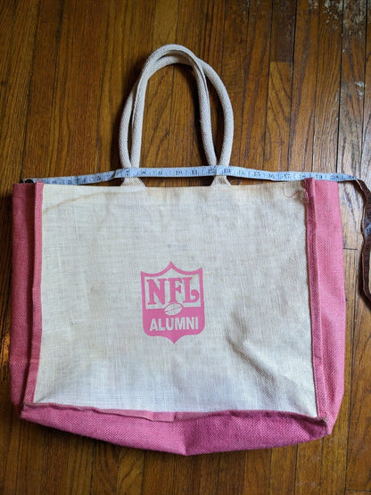 NFL Alumni Pink Tote Beach Bag As Is 