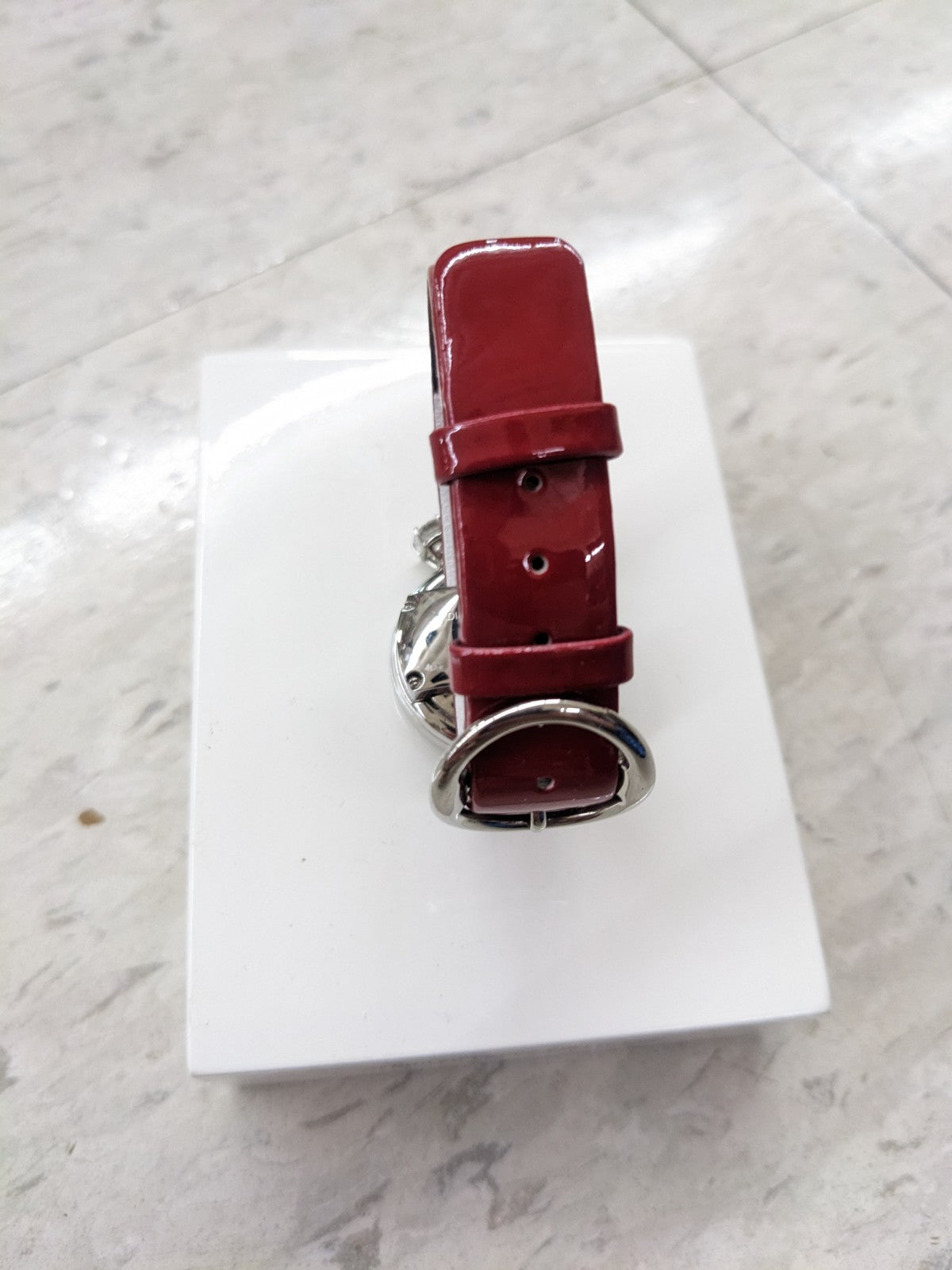 Vintage Moschino Red Diamonds Are Forever Watch EUC 