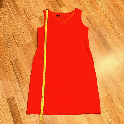 Talbots Womens Sleeveless Midi Sheath Dress Size 16  XL Red Zip