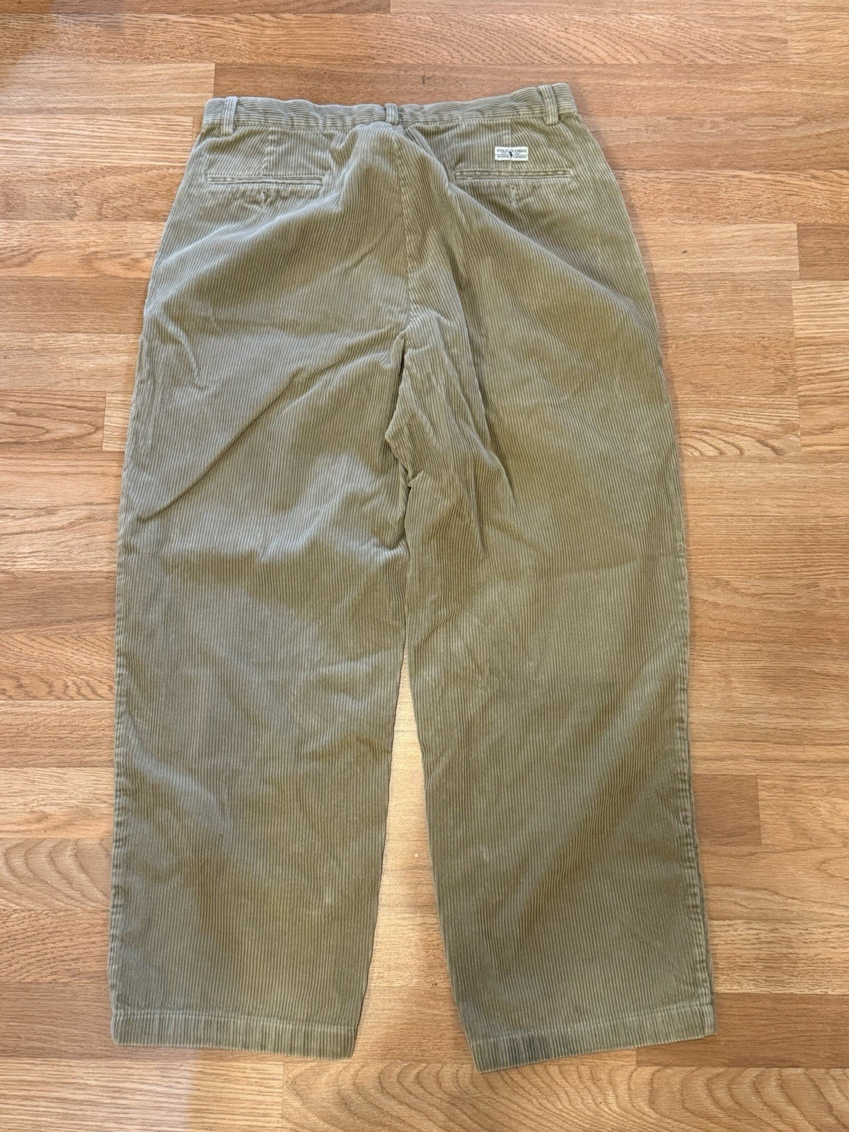 Polo Ralph Lauren Hammond Pant Mens 34x39 Tan Corduroy Relaxed Cuffed Pleated