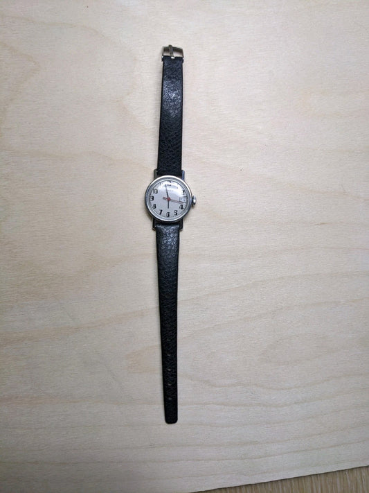 Vintage Timex Watch Women Silver Tone Date Dial Manual Wind EUC