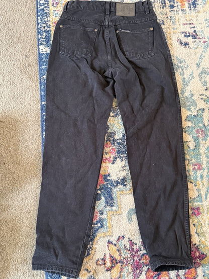 Vintage Harley Davidson Black Distressed Straight Jeans Sz-28x37  Biker Grunge