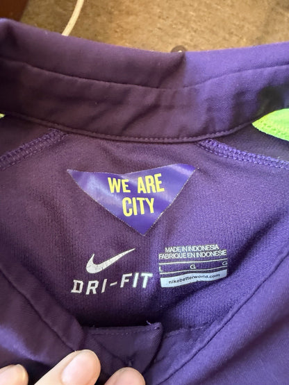 AS IS We Are City Jersey Nike Ethiad Airways Bass Mens Soccer Sz L