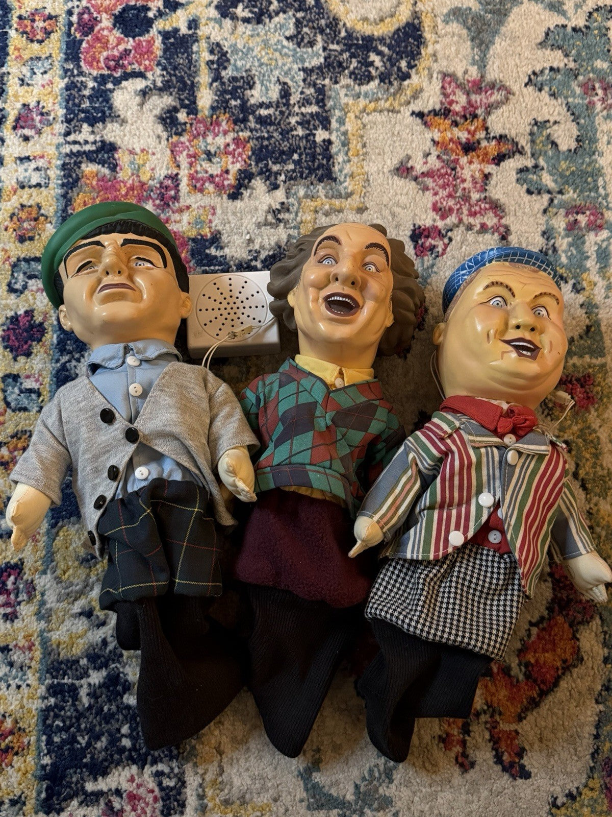AS IS VTG Three Stooges Talking Golf Club Head Covers Moe Larry Curly 