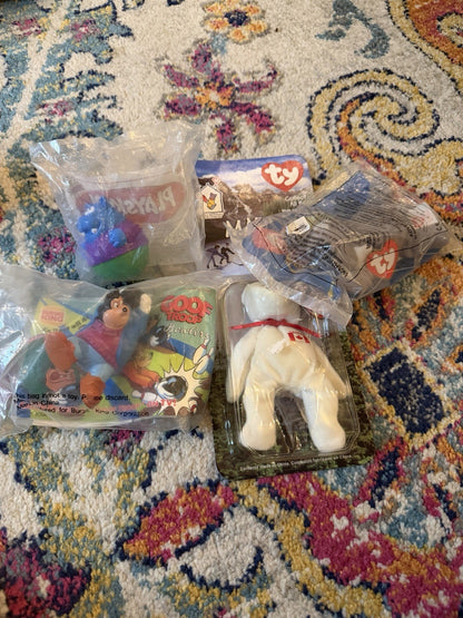 McDonald’s, Burger King And Wendy’s Vintage Kids Meal Toy Lot Beanie Babies