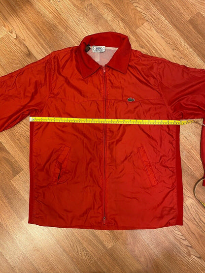 Vintage 70s IZOD Lacoste Packable Large Windbreaker Jacket Camping Hiking Red 