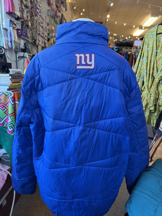 Reebok New York Giants Puffer NFL Blue Jacket ~ Adult Size XL ~ Vintage