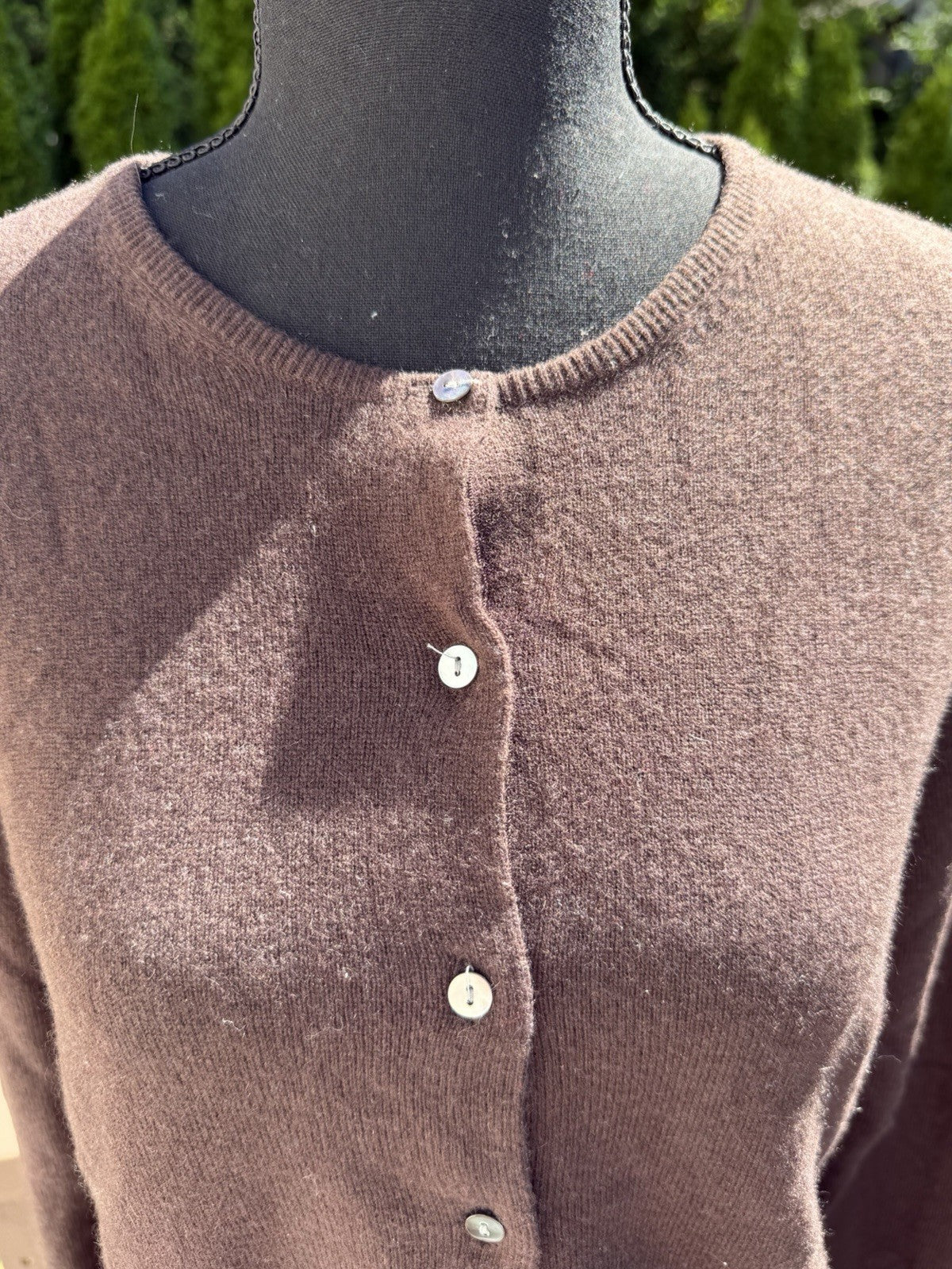 NWT Charter Club Women's 100% Cashmere Cardigan Brown Size Medium Button Down