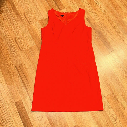 Talbots Womens Sleeveless Midi Sheath Dress Size 16  XL Red Zip