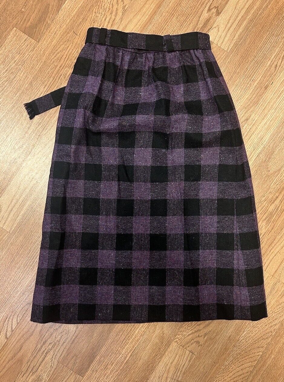 VTG Brendella Irish Kilt Tartan Plaid  Skirt Wool Ireland Size Xxs 24” Waist