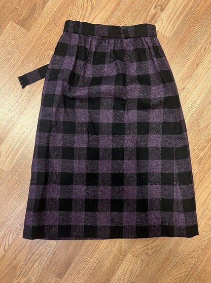 VTG Brendella Irish Kilt Tartan Plaid  Skirt Wool Ireland Size Xxs 24” Waist