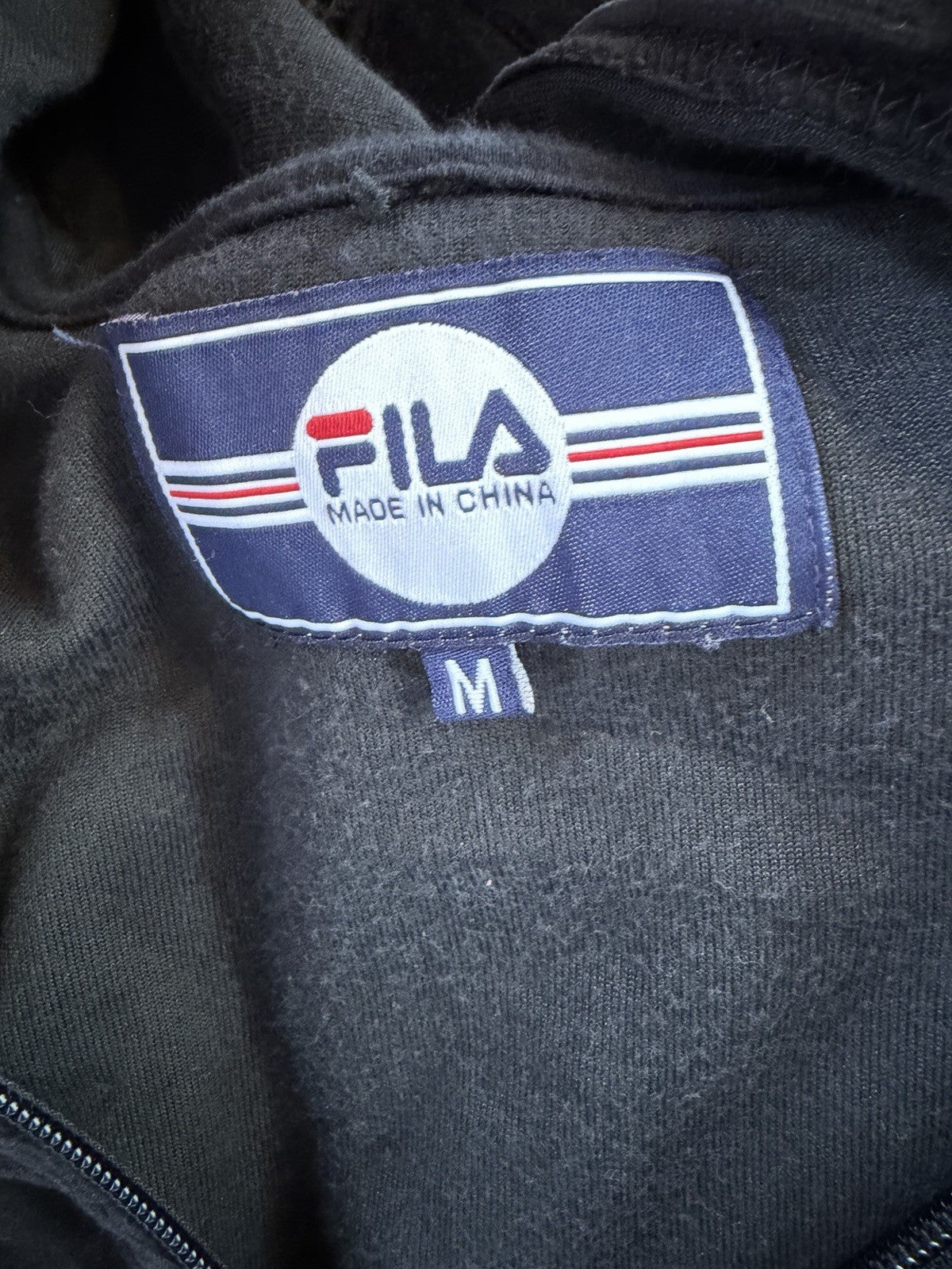 FILA Sport Women's Medium Black Velvet Velour Full Zip Hoodie Jacket