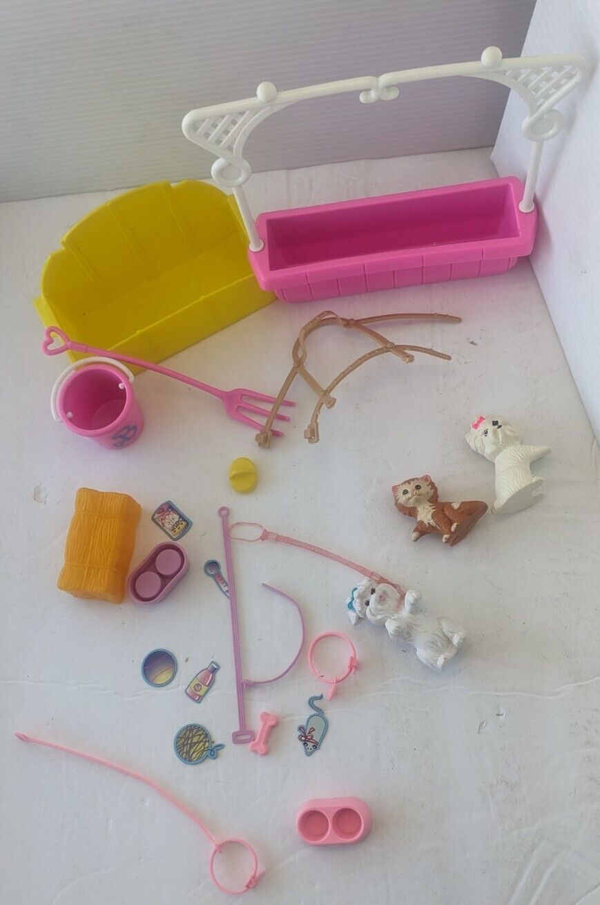 Barbie Doll Accessories Lot  90s pets animals farm horse dog cat