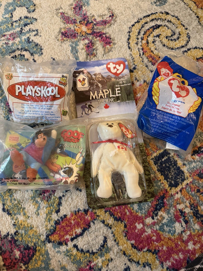 McDonald’s, Burger King And Wendy’s Vintage Kids Meal Toy Lot Beanie Babies