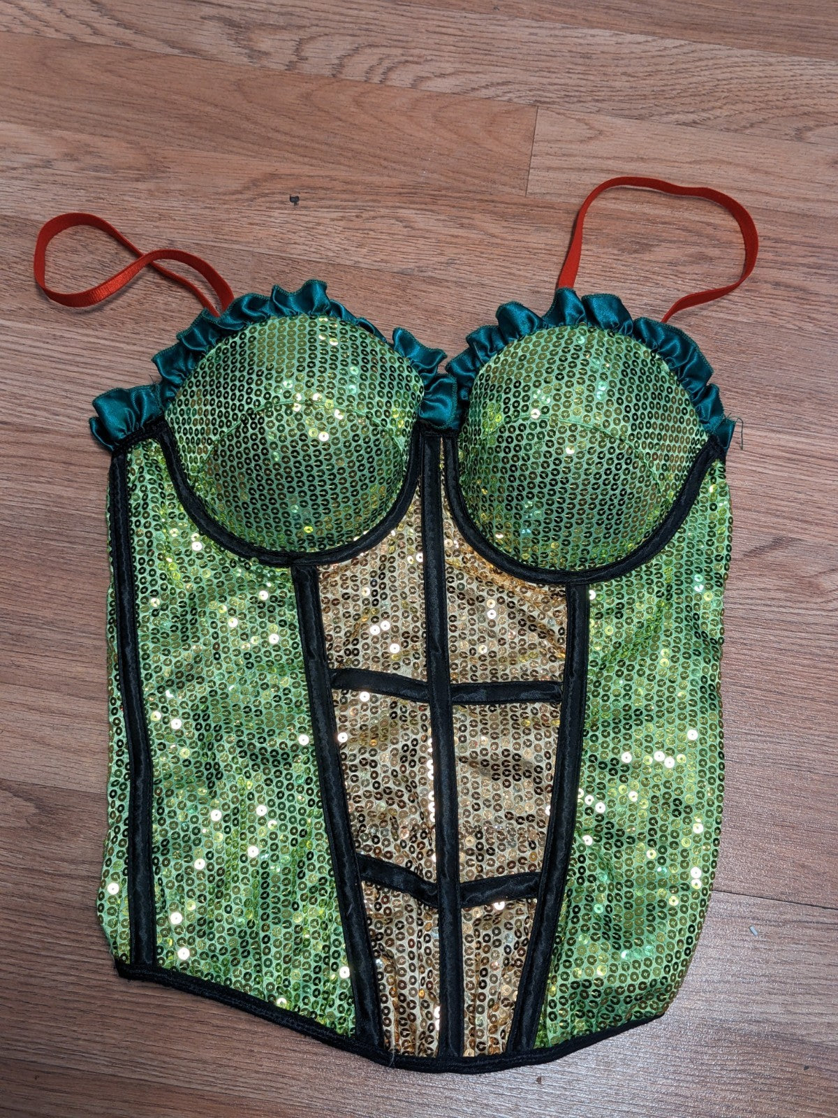 Teenage Mutant Ninja Turtles SEQUIN CORSET Costume Bustier Cosplay Women's XS