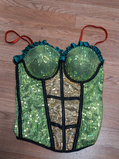 Teenage Mutant Ninja Turtles SEQUIN CORSET Costume Bustier Cosplay Women's XS