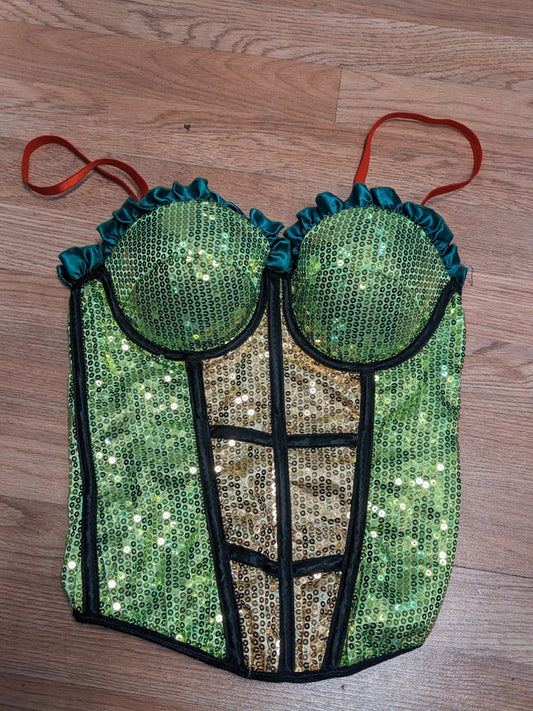Teenage Mutant Ninja Turtles SEQUIN CORSET Costume Bustier Cosplay Women's XS