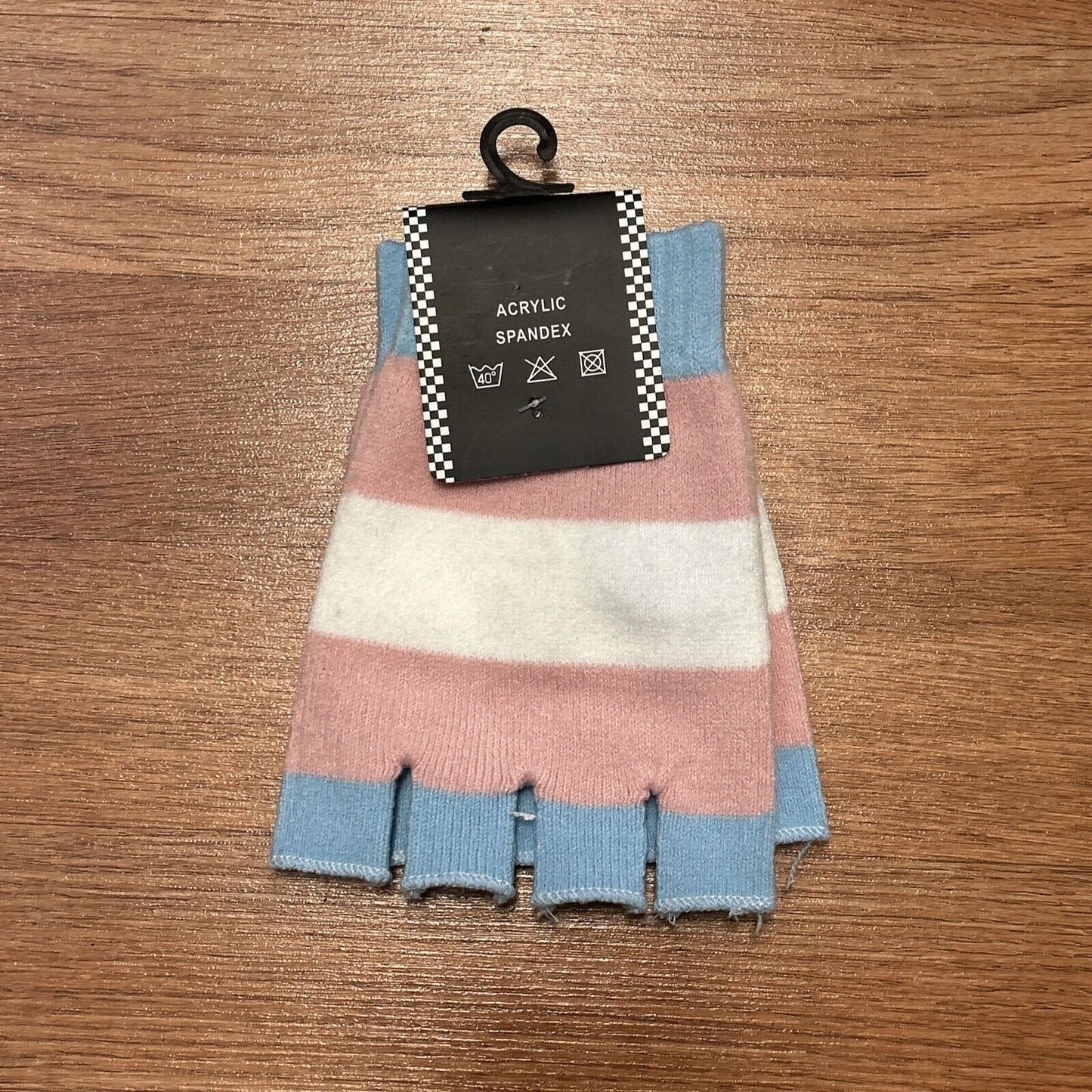 NWT PRIDE GAY TRANS Transgender GLOVES ONE SIZE FINGERLESS FREE SHIPPING