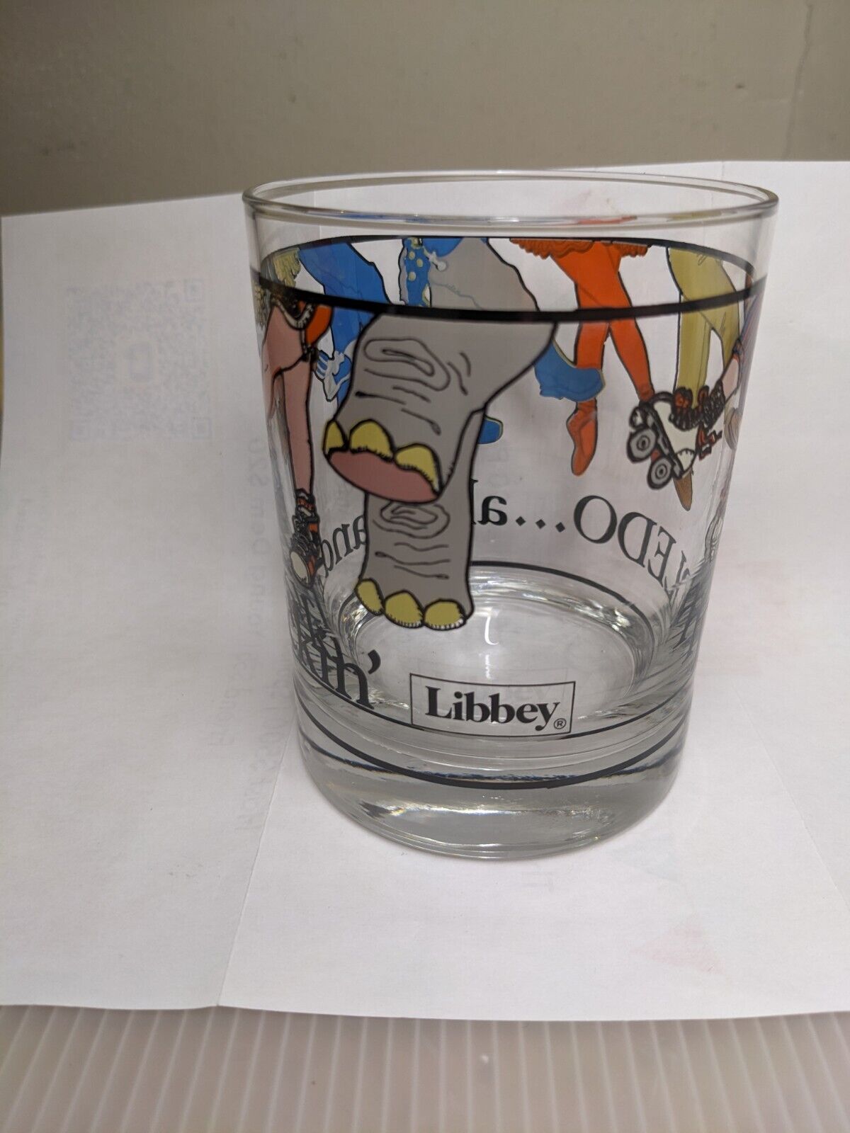 vintage Toledo libbey glass alive and kickin roller skate shoes elephant Rare
