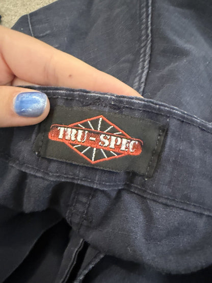 AS IS Tru Spec Men’s Cargo Uniform Pants Blue 33 Inch Waist