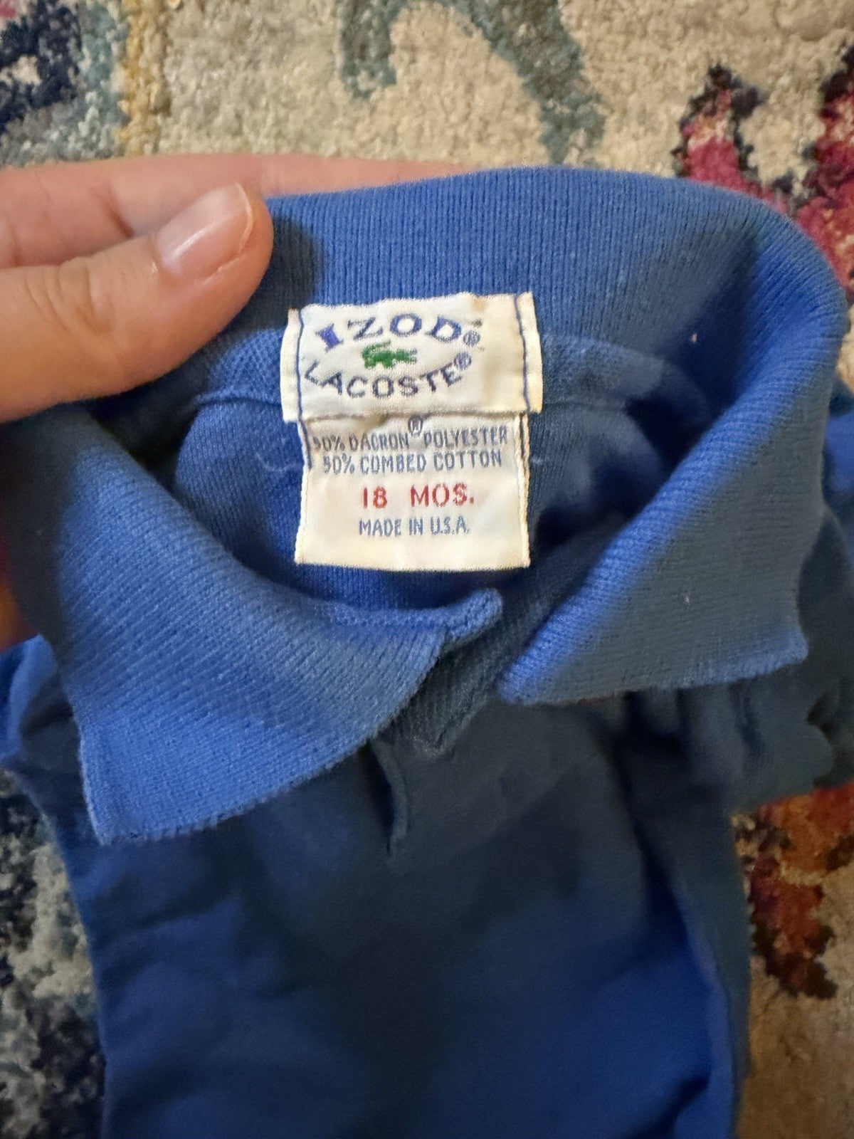 Vintage IZOD LACOSTE  2pc Set Polo Blue Baby Boy, 18months