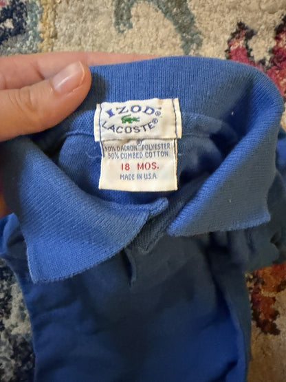 Vintage IZOD LACOSTE  2pc Set Polo Blue Baby Boy, 18months