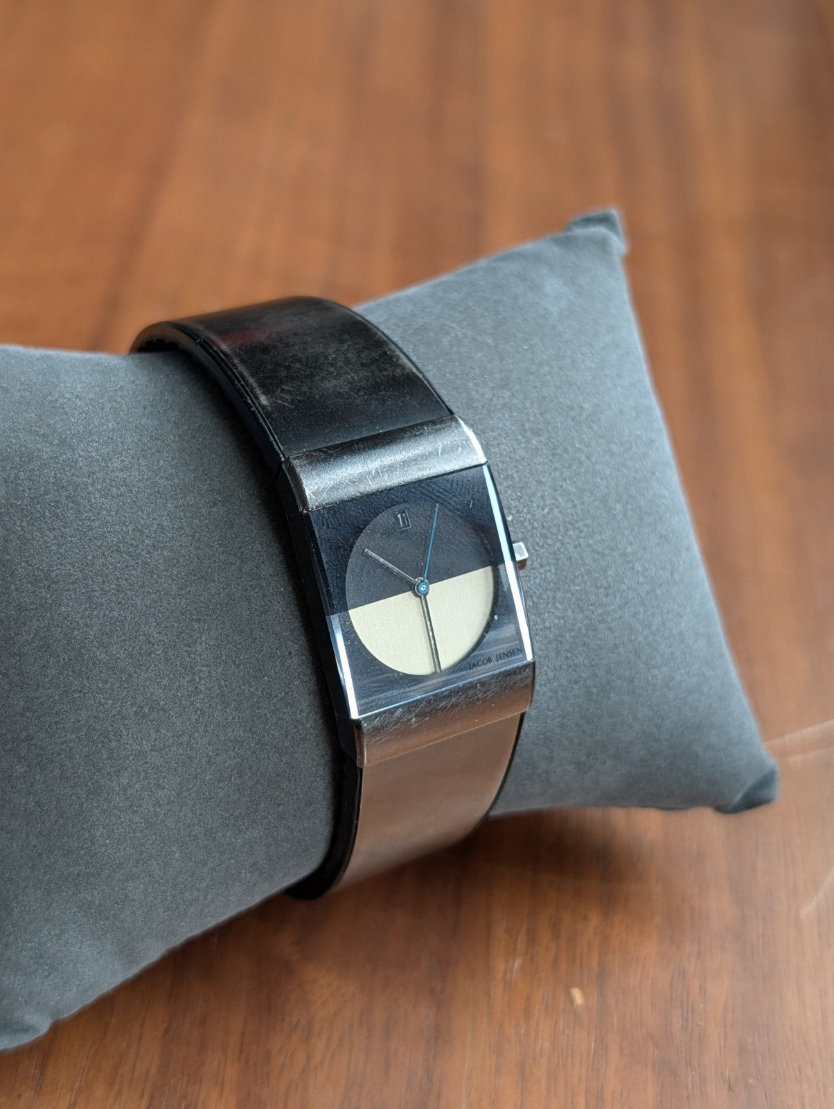 Jacob Jensen 510 Steel Titanium Rectangle Quartz Watch AS IS New Battery 