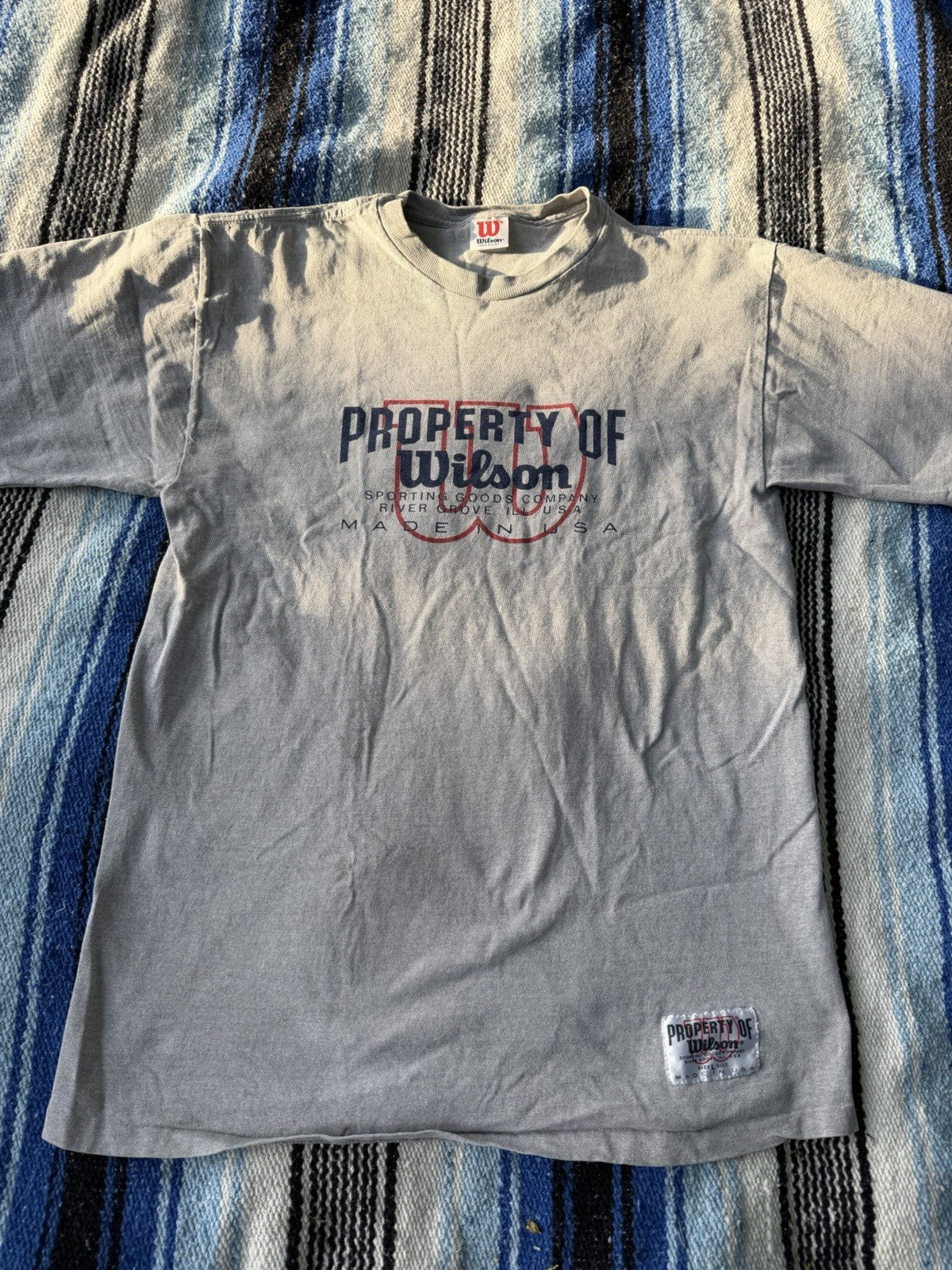 Vintage WILSON Red Branded Label Athleticwear Heavy White T-Shirt Large