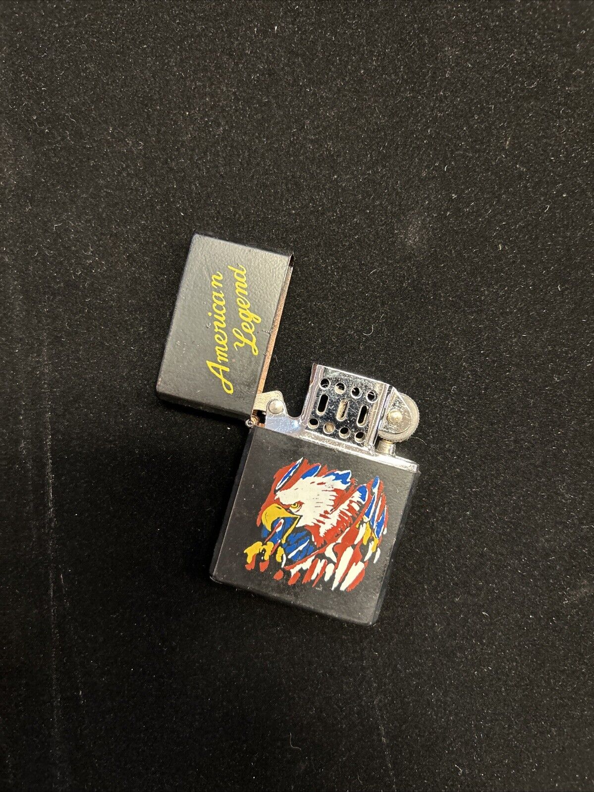 Vintage Lighter  American Legend Eagle in Black Deadstock NOS Biker 