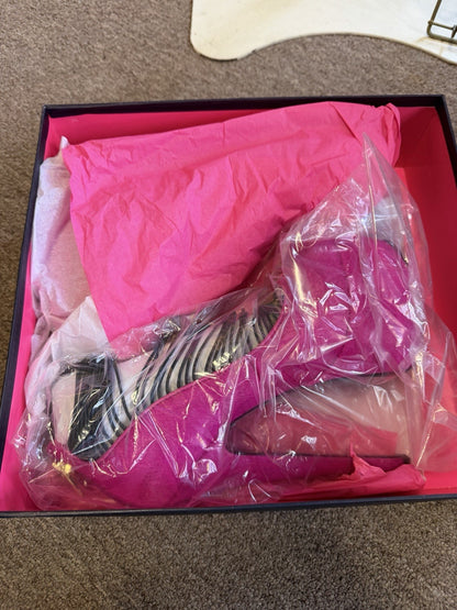 London Trash Womens Ceres Platform Heels Stiletto Pink Pony Hair Size 7.5