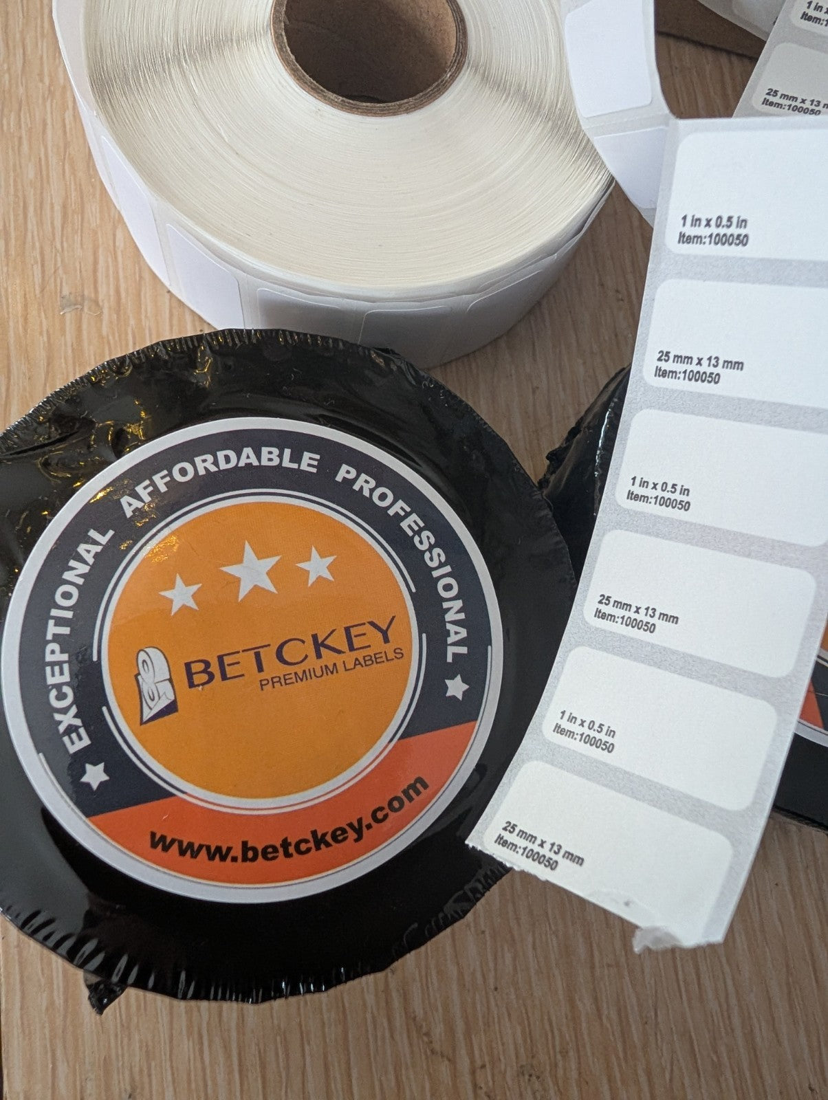 BETCKEY - 1" x 0.5" (25 mm x 13 mm) Small Thermal Labels SINGLE ROLL FREE SHIP 