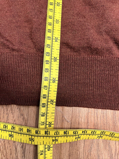 Men’s Merino Wool Sweater Size XXL Pullover 1/4 Zip Jos. A. Bank Maroon Rust 