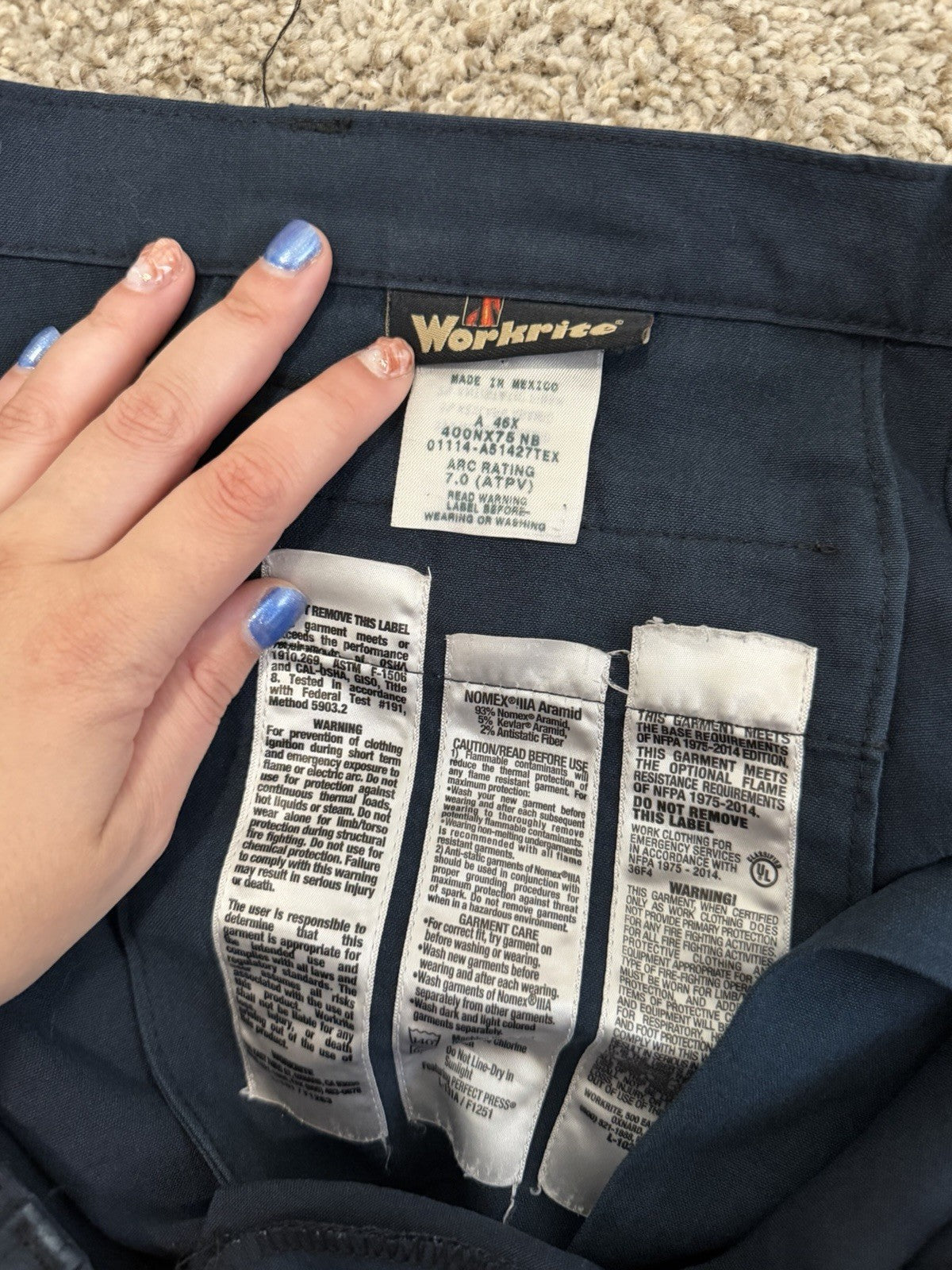 Workrite 46x42 Pants Fire Resistant Nomex Firefighter