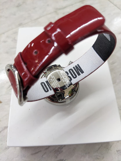 Vintage Moschino Red Diamonds Are Forever Watch EUC 