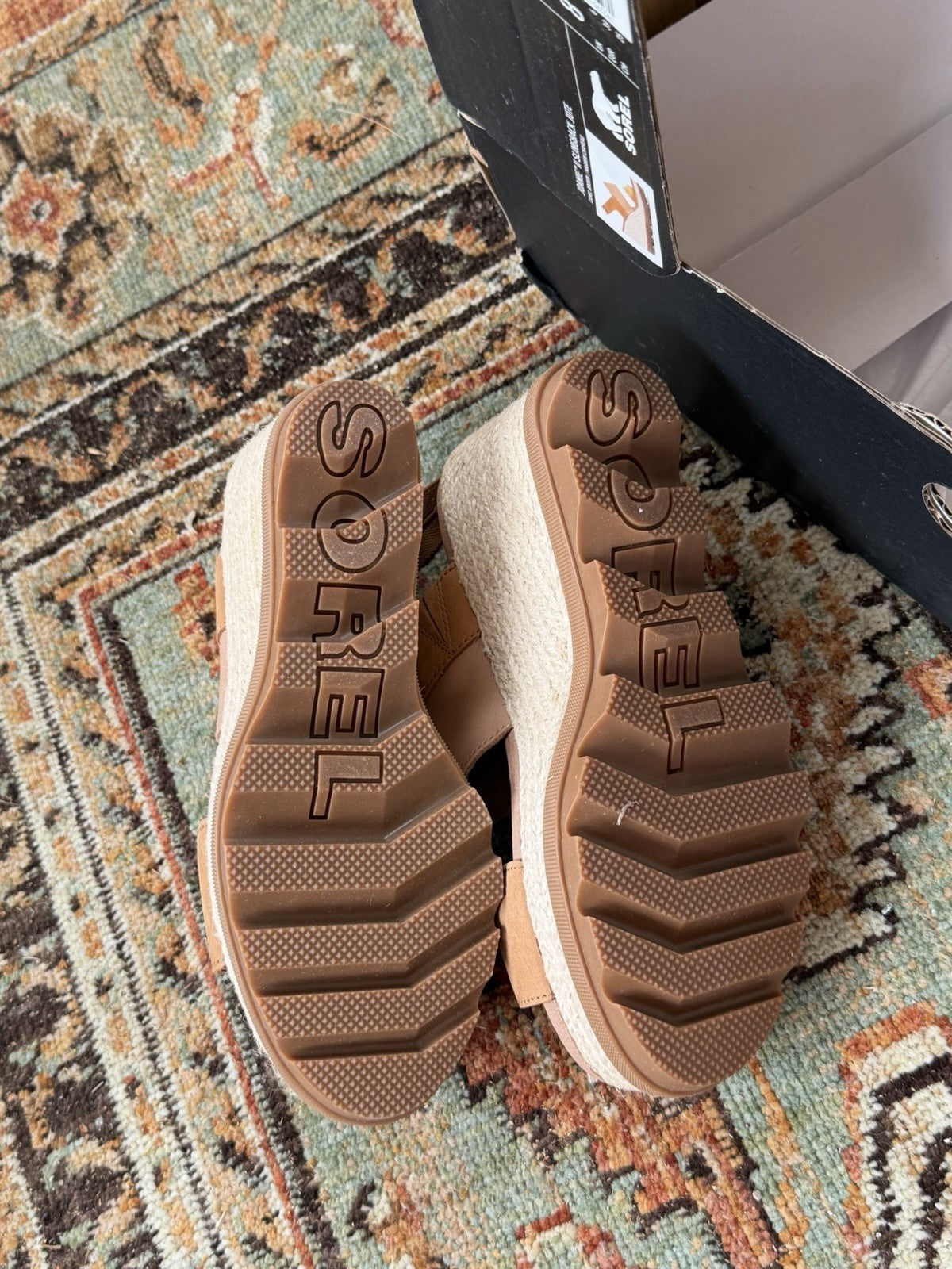 NEW SOREL Joanie IV Y Strap Wedge Sandals Women's Size US 8 Honest Beige