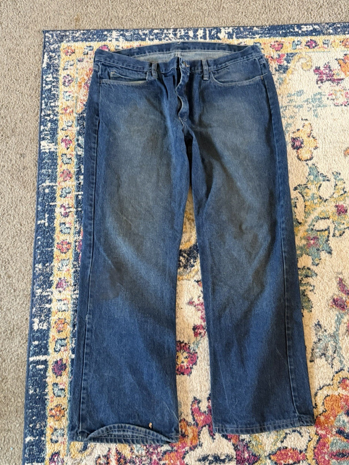 VTG 90s Bulwark Excel FR Flame Resistant Work Mens 40x37 Blue Denim Jeans