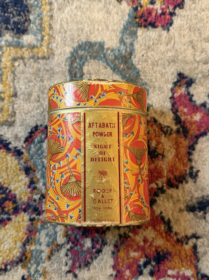 Night Of Delight Bath Powder 4.0 Oz. By Roger & Gallet. Vintage 1940s 