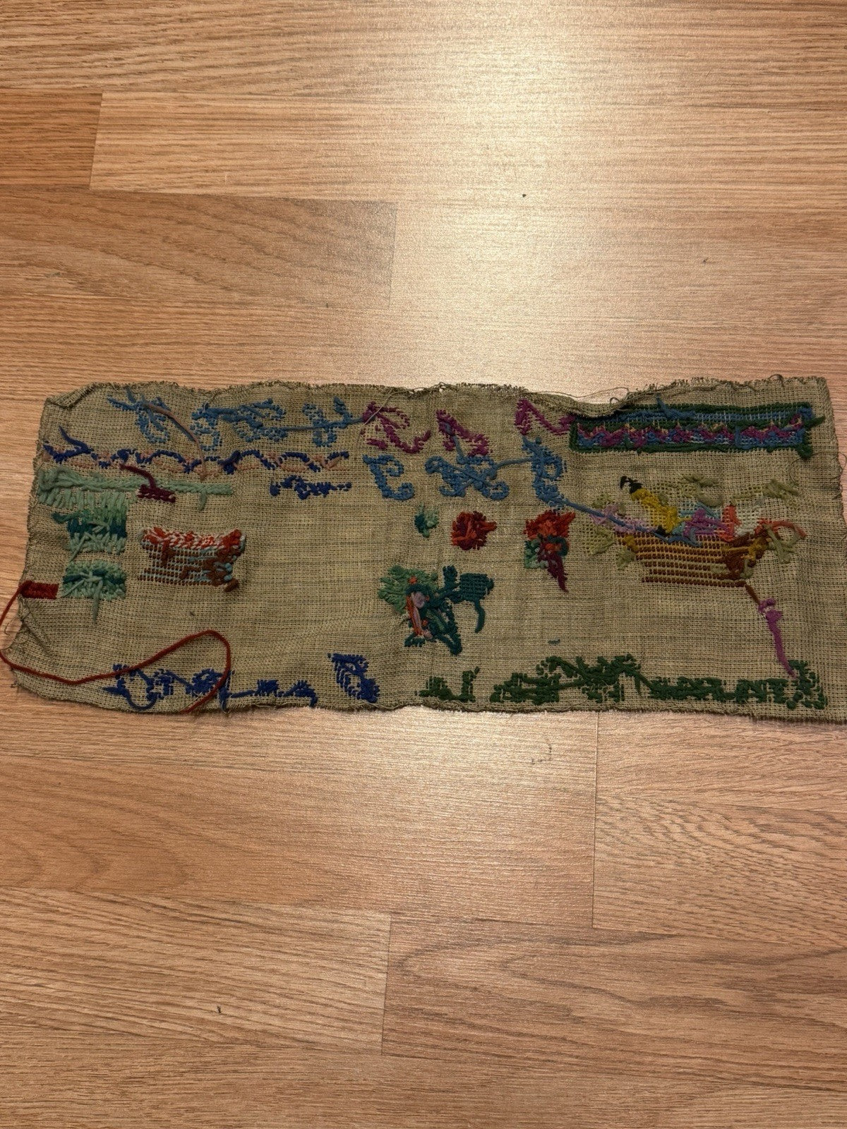 AS IS Lot Of 2 Antique 1800s Embroidery Needlework Sampler