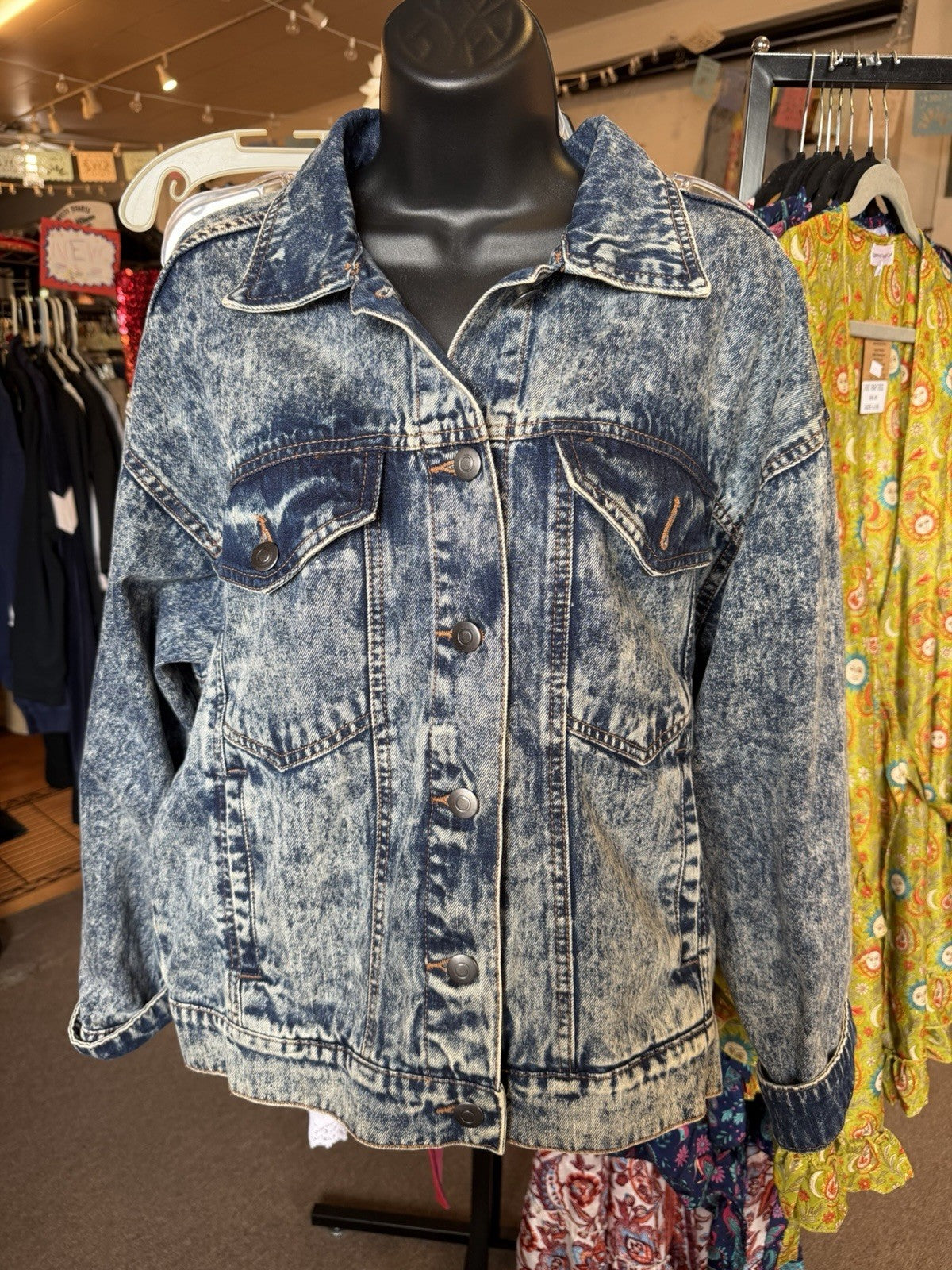 Rolling Stones Vintage Remake Stonewashed Denim Blue Jean Jacket  Tag M