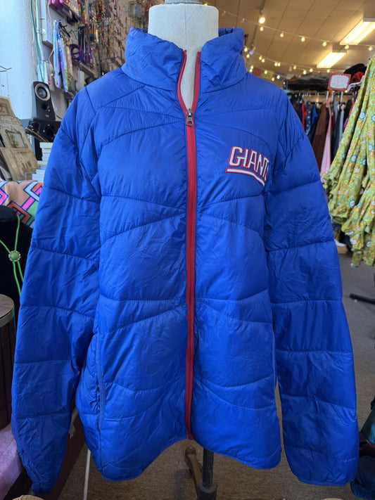 Reebok New York Giants Puffer NFL Blue Jacket ~ Adult Size XL ~ Vintage