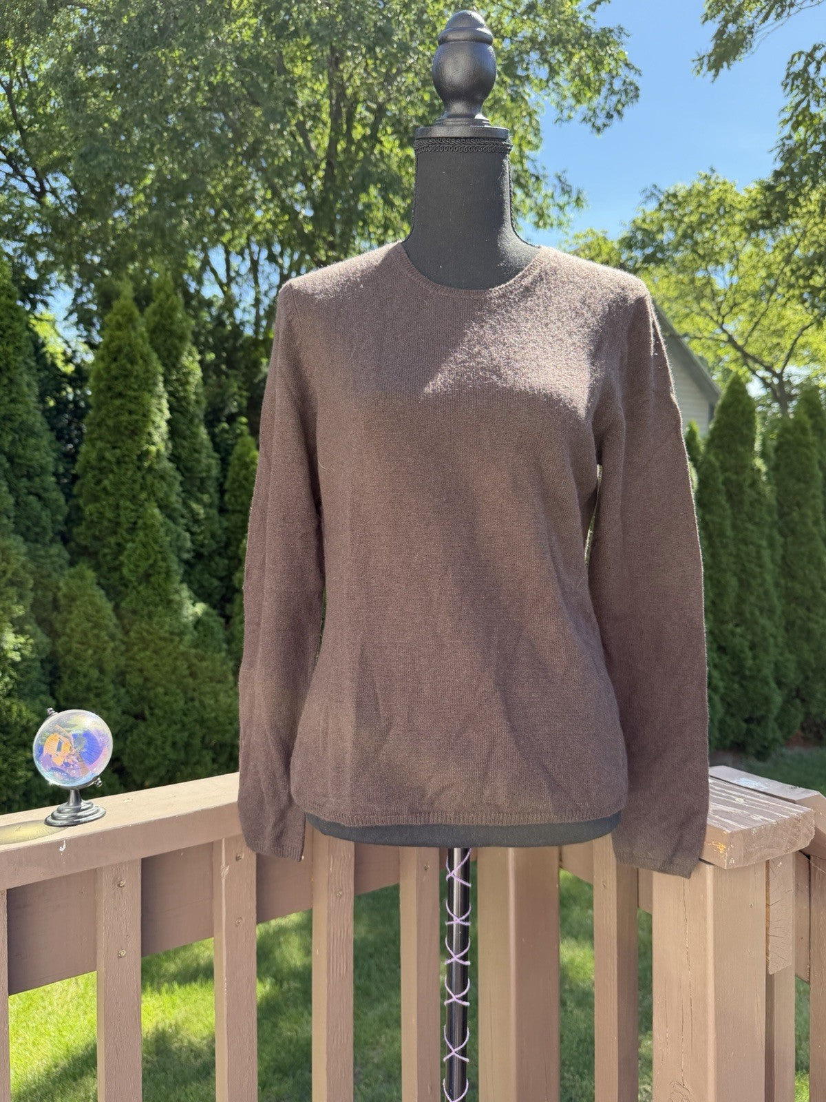 Charter Club Brown 100% Cashmere Pullover Sweater sz M