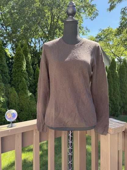 Charter Club Brown 100% Cashmere Pullover Sweater sz M