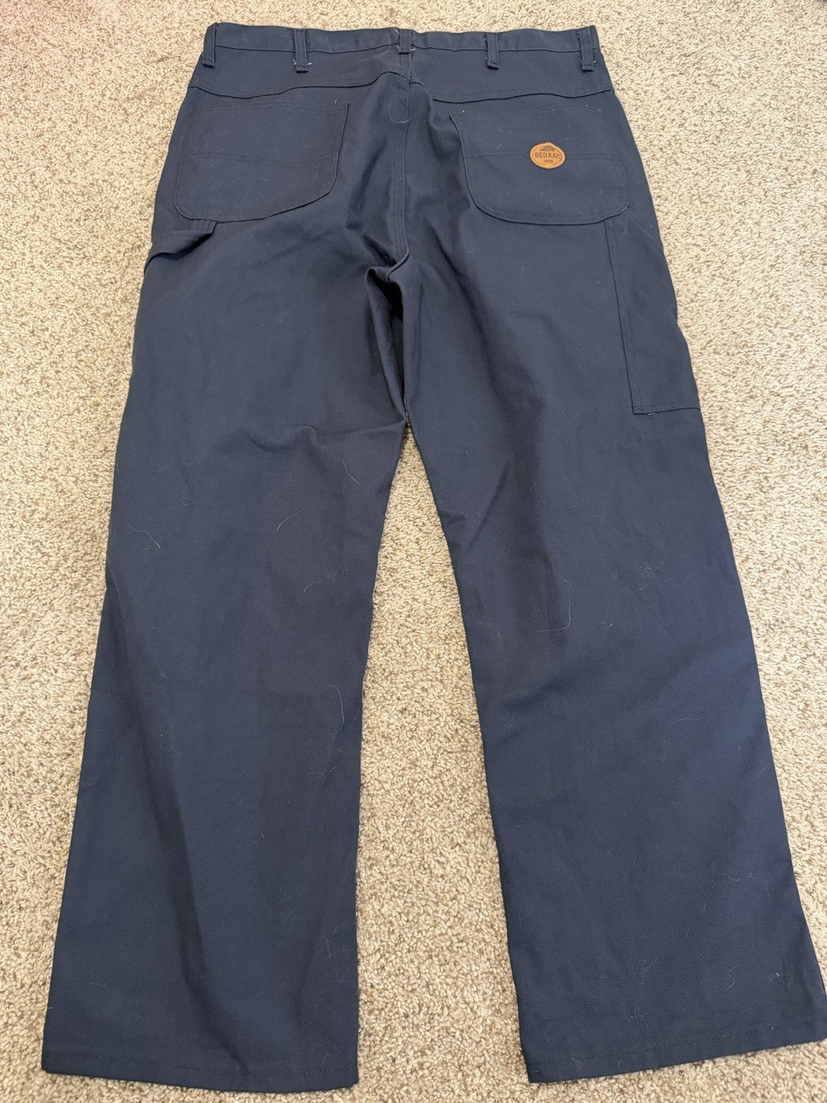 Men's Dark Blue Red Kap Cargo Utility Work Mechanic Uniform Pants Size 36