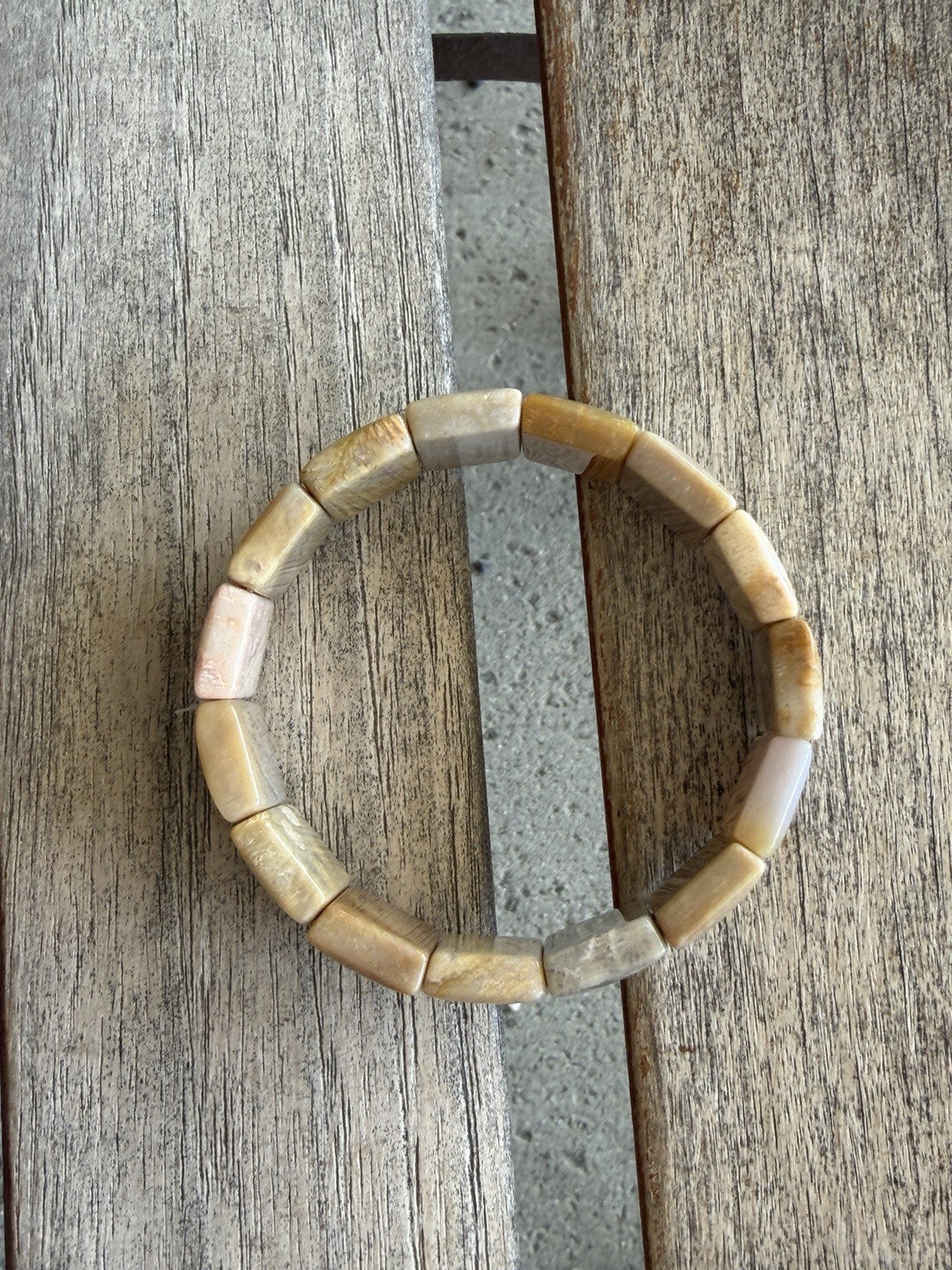 Fossilized Agate Chunky Coral Bracelet
