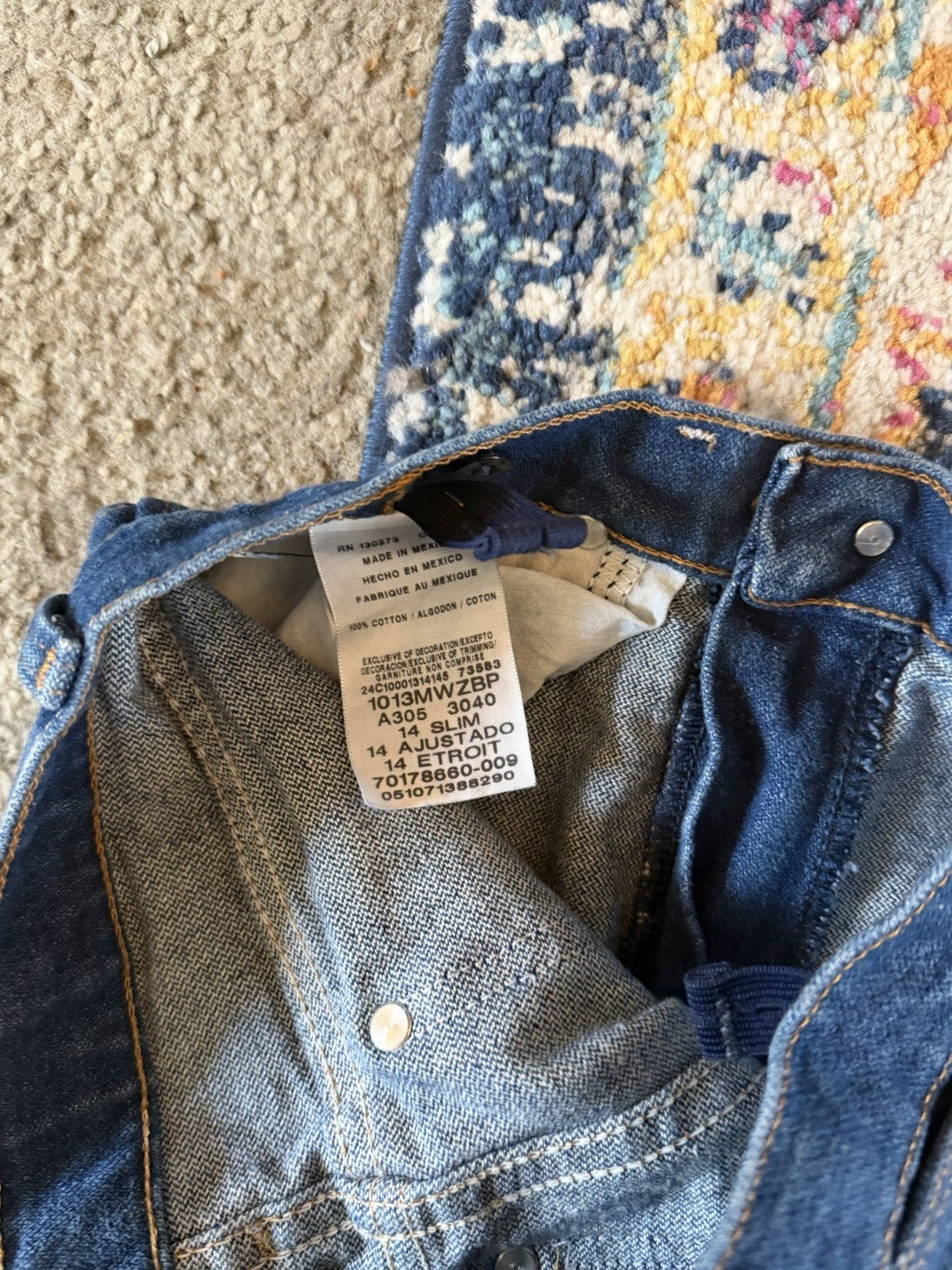 Wrangler 20X Boys Slim Fit Blue Jeans Medium Wash Size 14 Slim -See Measurements